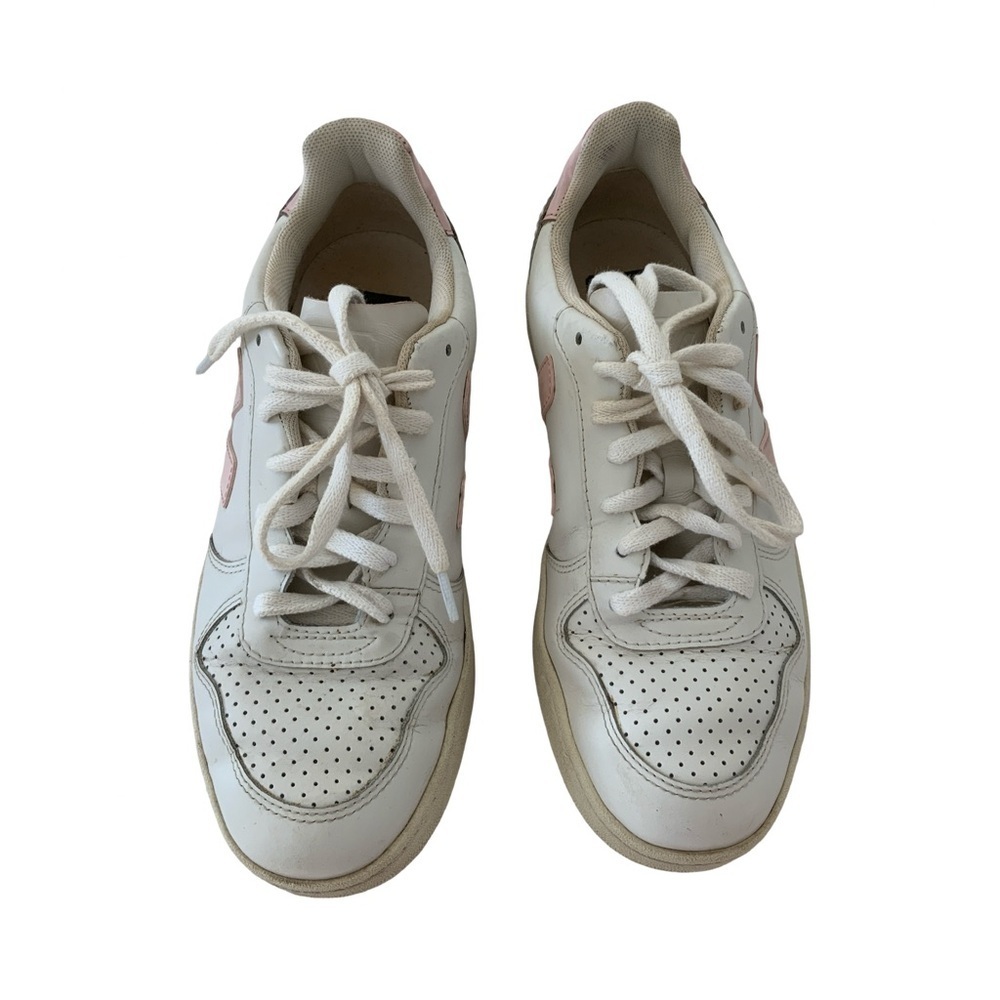 Veja V-10 Leather Sneaker Pink/White Size 7 - Picture 5 of 7